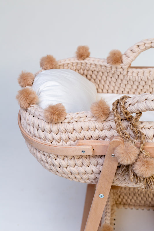 Handmade Baby Cradle Set - Ecru