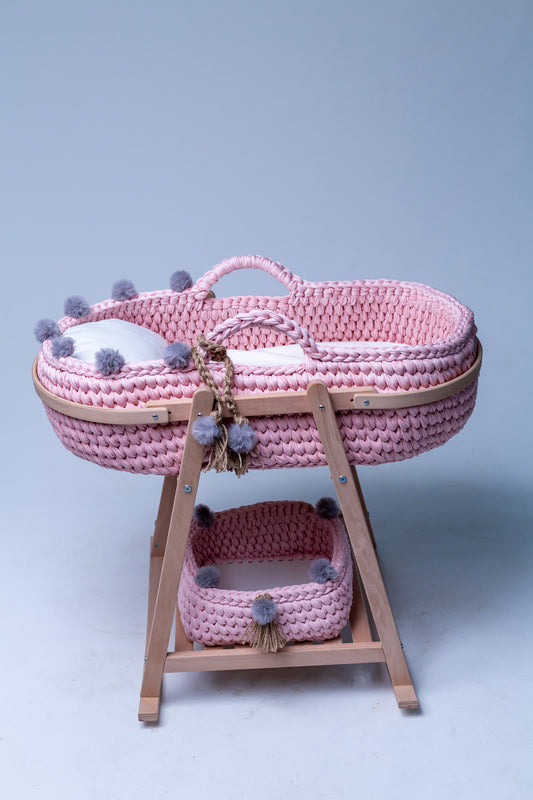 Handmade Baby Cradle Set - Pink